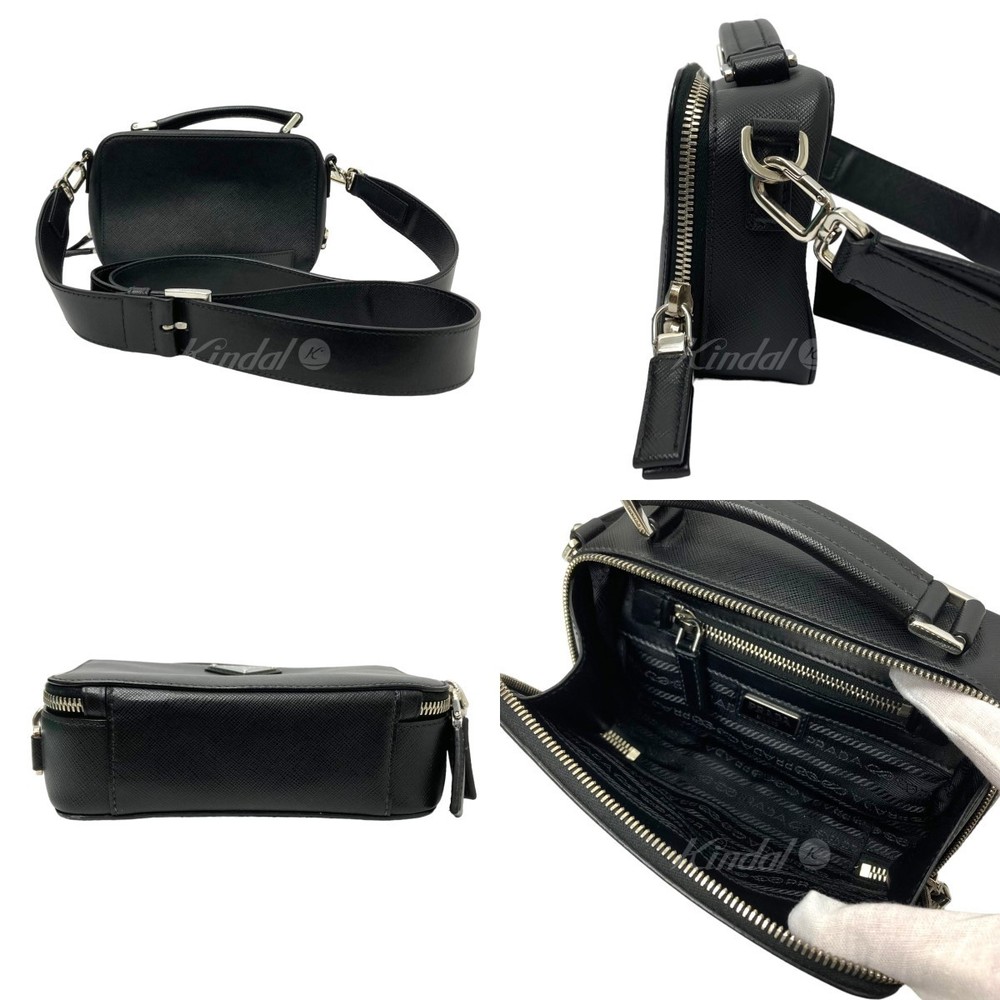Prada Shoulder Bag Triangular Plate Black - image 2
